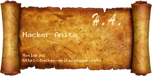 Hacker Anita névjegykártya