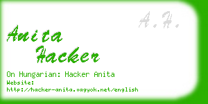 anita hacker business card